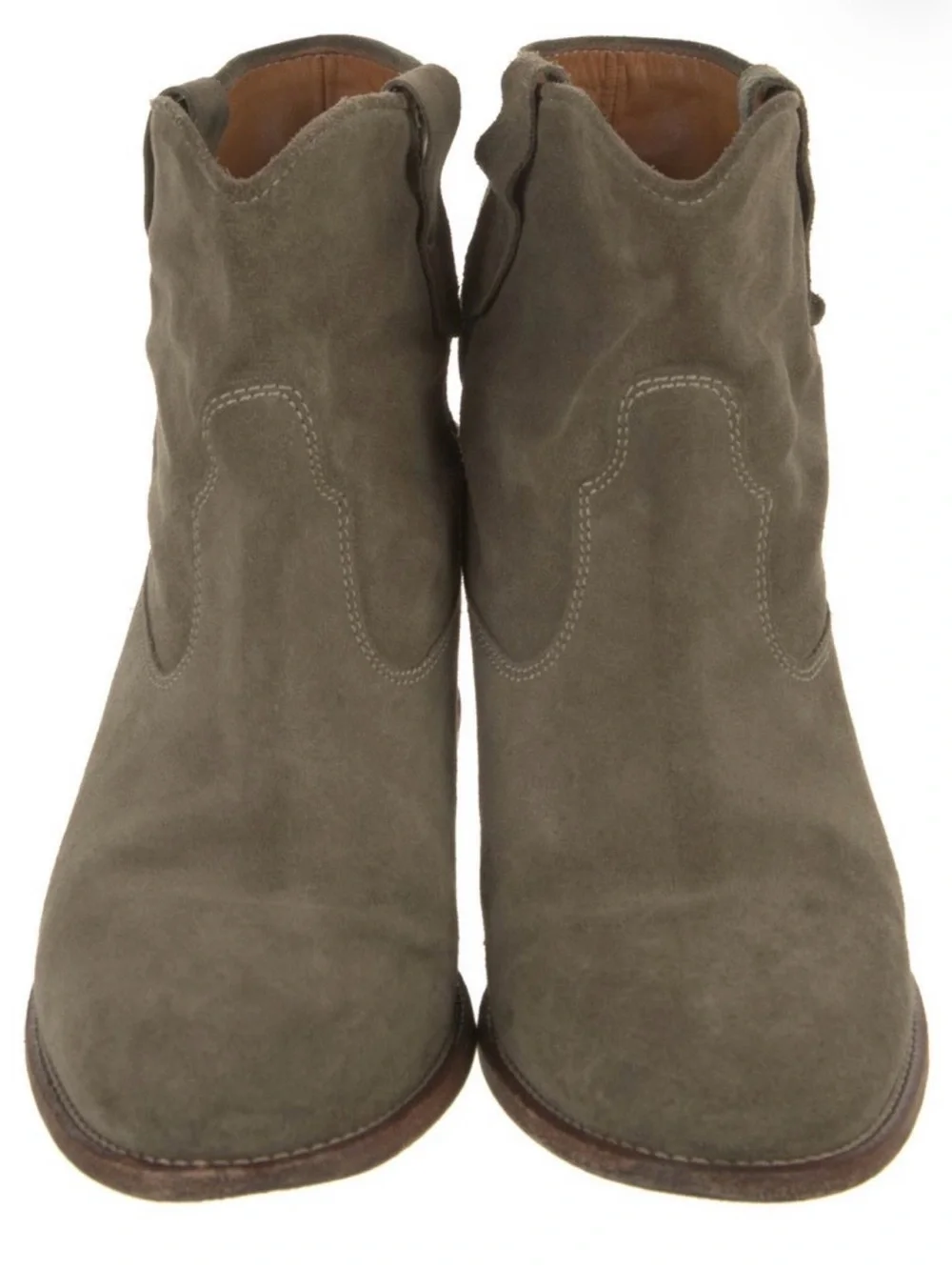 Isabel Marant Etoili Women's Suede Ankle Booties in Olive